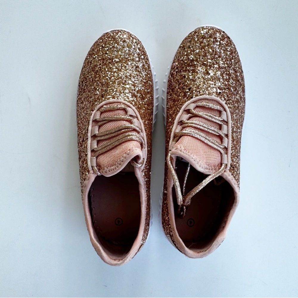 Glittery Kids Sneakers in Rose Gold